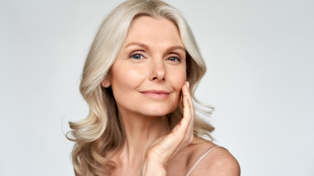 A woman showing signs of self confidence during menopause 
